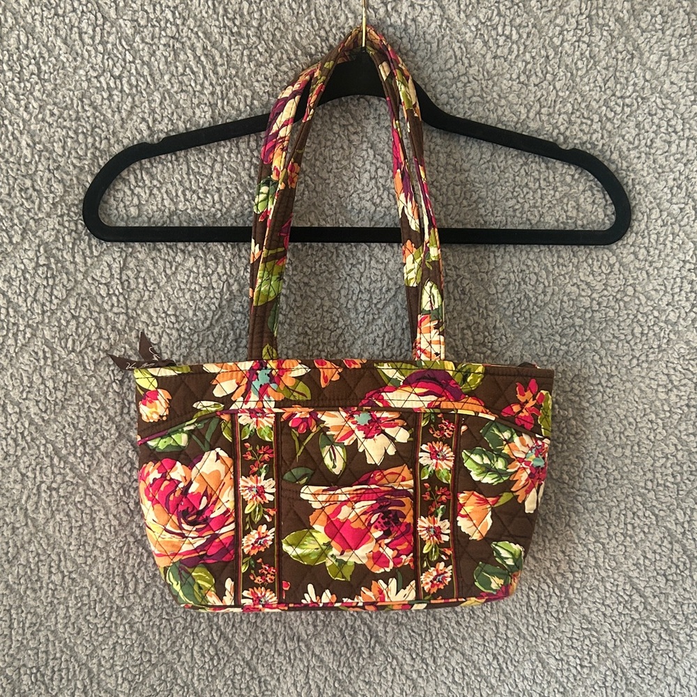 Vera Bradley Quilted Floral Tote - Brown and Pink